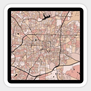 Greensboro Map Pattern in Soft Pink Pastels Sticker